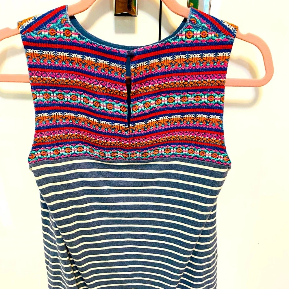 Festive & Adorable Boho Versatile Embroidered & Stripe Jersey THML Anthropologie - Picture 7 of 14